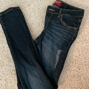 ARIZONA JEAN CO. Skinny Jeans, Dark Wash, Size 14